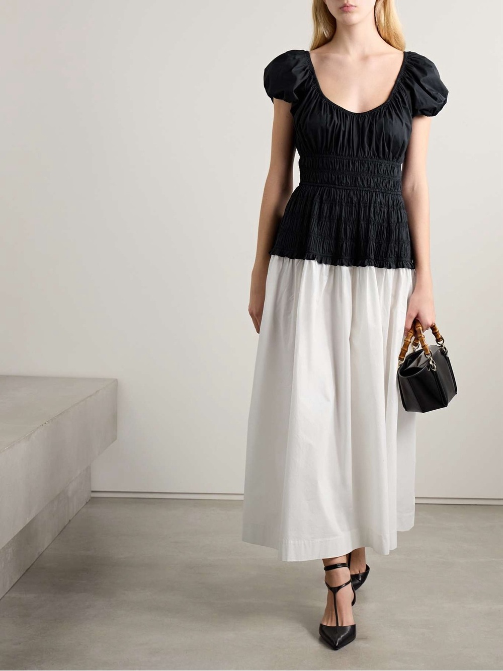 Doen Enya Dress in Black and Salt